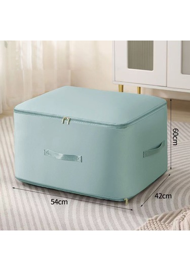 Xindoker Giyim Ve Yorgan Saklama Çantası - Su Geçirmez Nem Engeli - Dayanıklı Materyal - Geniş Tutamaklı - Çift Yönlü Pervane - Mavi 54x42x60 Cm Mavi