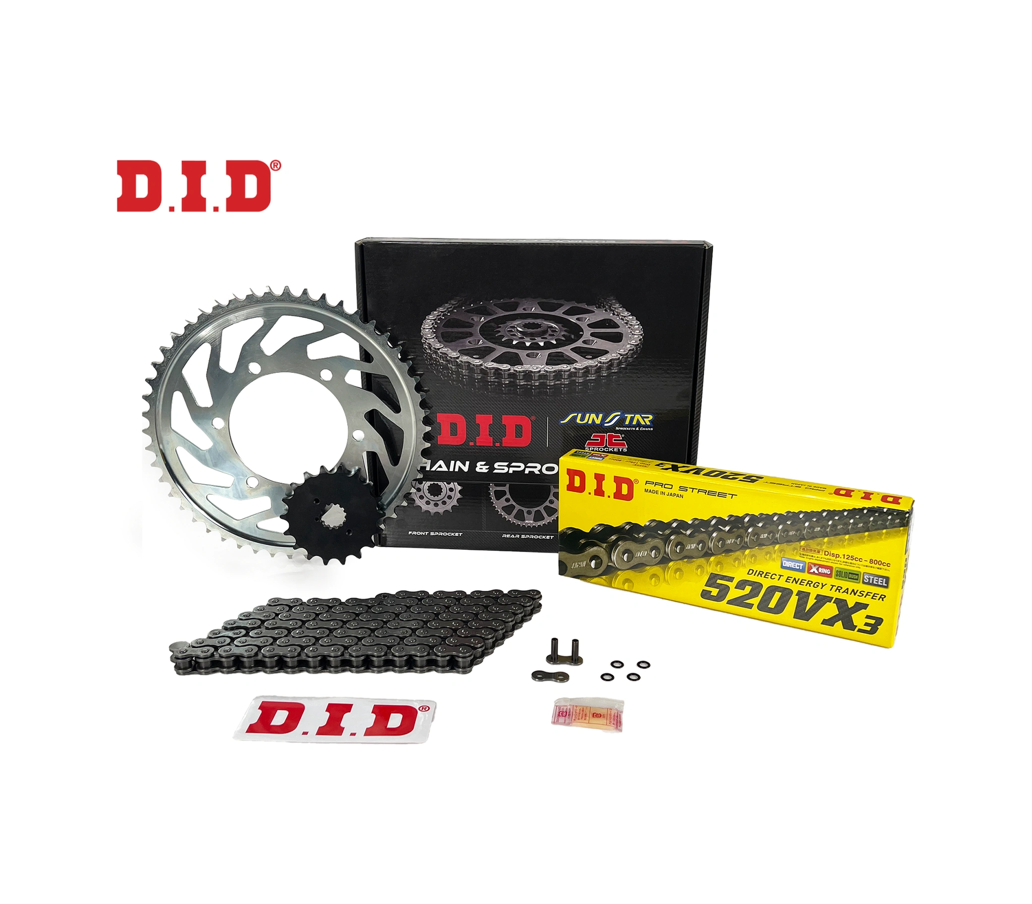 Zincir Dişli Seti Suzukı Drz Sm 400 Cc 2005-2019 / Suzukı / Drz Sm / 400cc / Zincir: Dıd-520vx3 Çelik -110 / Ön Dişli: Jt 15t / Arka Dişli: Sunstar 41t / 2005-2006-2007-2008-2009-2010-2011-2012-2013-2014-2015-2016-2017-2018-2019