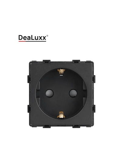 Dealuxx Topraklamalı Elektrik Prizi, Çerçevesiz, Siyah 196499000