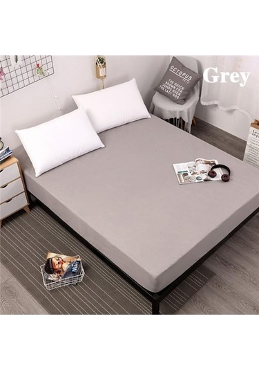 Novahub Gri Yeni Renkli Yatak Örtüsü Su Geçirmez Yatak Koruyucu Pamuk Yumuşak Ve Rahat Tüm Yatak Boyutlarına Uygun Yıkanabilir Gri Gri