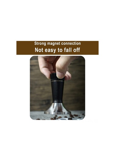 Konesam 53mm Çelik Kahve Tamper Ve Dağıtıcı 2'li Set - Breville 54mm Filtre Sepetine Uygun - Gümüş Gümüş