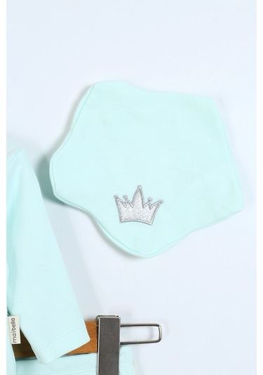 Prenses Desenli Müslin Kız Bebek Hastane Çıkışı Bebek Kıyafetleri Yenidoğan Hastane Çıkış Seti 5 Li Su Yeşili