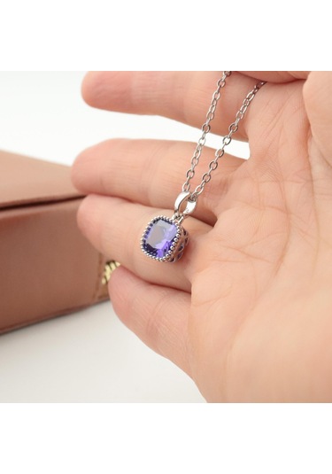 Pigado Paslanmaz Çelik Kristal Taşlı Çelik Kolye