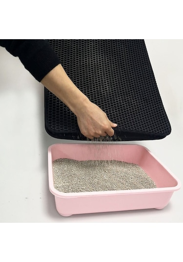 Buffer Kedi Tuvalet Önü Kum Toplayıcı Temizleyici Elekli Gri Pas