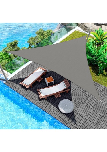 Xindoker 2x2x2m Gri Triangular Bahçe Gölü Güneşlik - Uv Engelleme, Isı Azaltma, Dayanıklı 420d Oxford Kumaşı İle Bahçe, Teras, Kamp İçin Gri