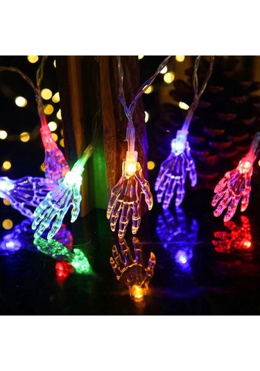 Shineyee Renkli 3m 20 Ledlu Batarya Opsiyonu Batarya Dahil Değil Sürekli Açık+yanıp-sönen Şeffaf Kemer El Halloween Dekoratif Işıklı Zincir