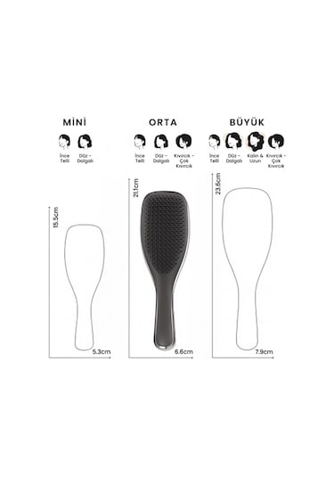 The Ultimate Detangler - Chrome - Midnight Silver Gümüş Saç Fırçası - Tarak