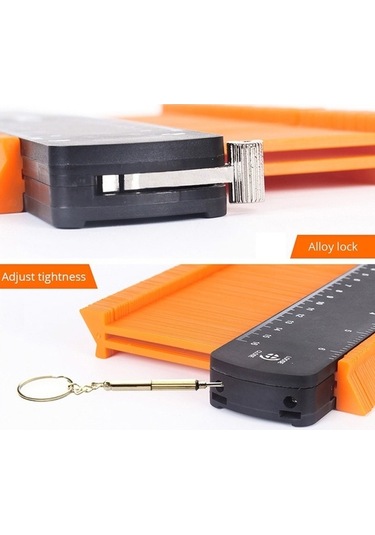 Pazly 10 İnç + Düz Cetvel + Kalem + Tornavida Metal Profil Kontur Kilitli Diğer