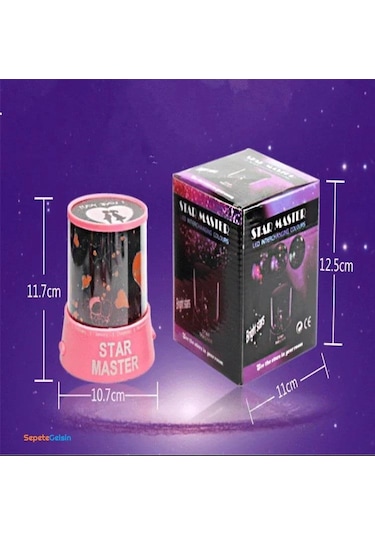 Sepetegelsin Yeni Moda Renkli Yıldızlar Led Gece Işığı Pembe Pembe