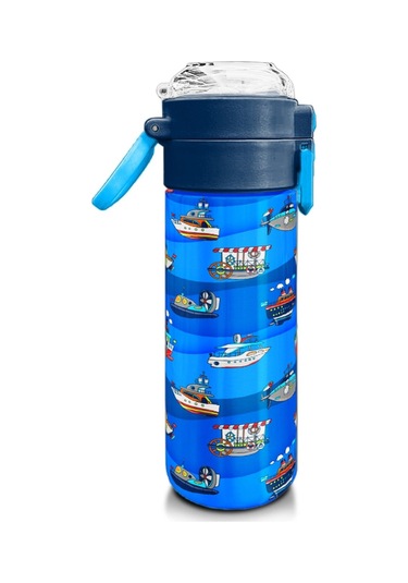 Coral High Çelik Matara Termos/suluk 31973 - 500ml, Lacivert Mavi Gemi Desenli - Erkek Çocuk Çok Renkli