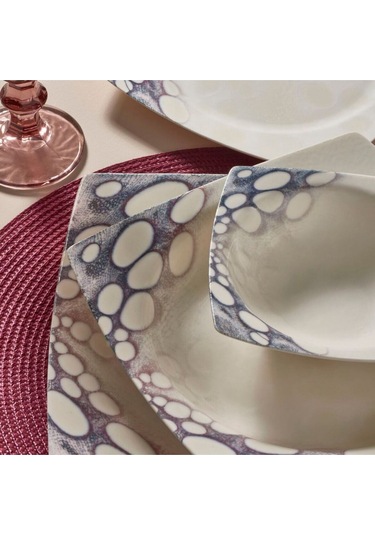 Güral Porselen Caroline 24 Parça 6 Kişilik Yemek Takımı 3174 Krem