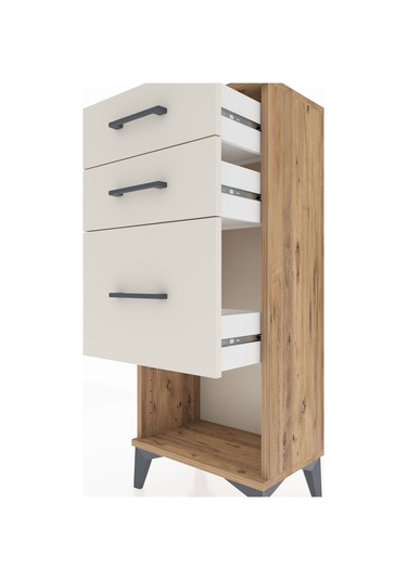 Arges Komodin 3 Çekmeceli 44x30x106 Çam-aytaşı Çam