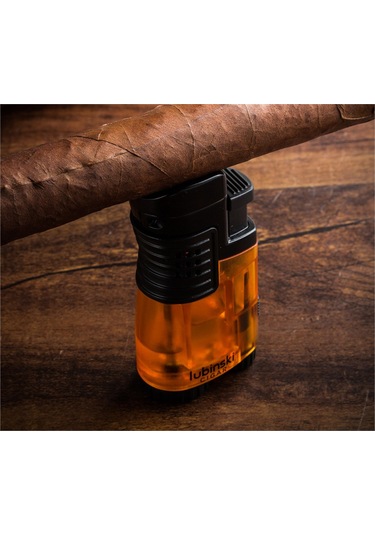 Lubinski 3 Torch Çakmak ve Kesici Puro Seti Turuncu