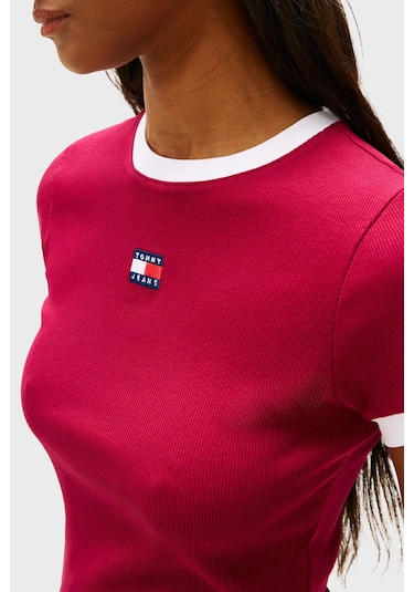 Tommy Jeans Bayan T Shirt Dw0dw22575 Vlc Vişne Vişne