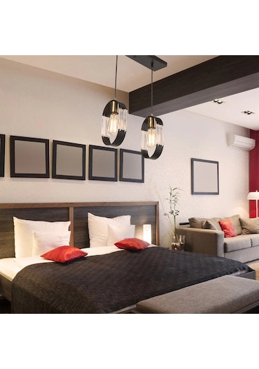 Nova 2li Sıralı Sarkıt Avize Çok Renkli