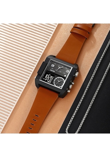 Novahub Skmeı 2021 Kare Büyük Kadran Üçlü Hareket Erkek Spor Saati Şeffaf Beyaz Çok Renkli, Beyaz Yüzeyli Çok Renkli