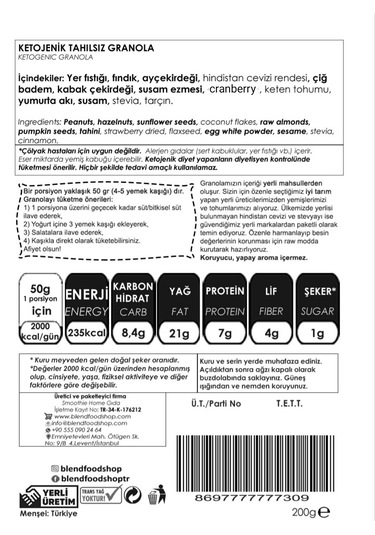 Blendfood Ketojenik Bol İçerikli Granola 200 G
