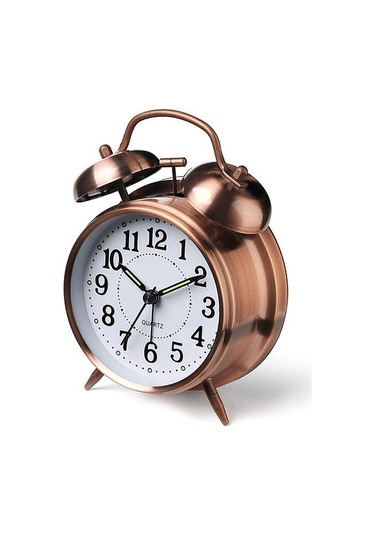 Orta Boy Nostaljik Metal Çalar Masa Saati