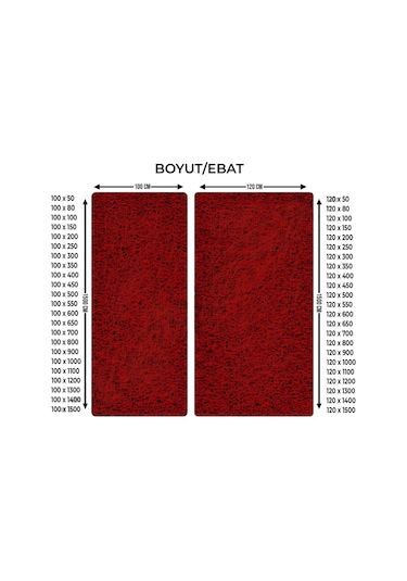 120x650cm Gri Kıvırcık Paspas-halı Kaymaz Yolluk Lidya 14mm Gri