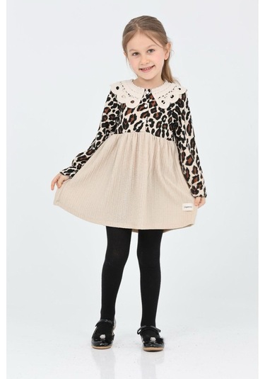 Bebe Yaka Leopar Elbise Leopar