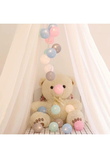 Reedark Girly Pembe Pamuk Topu Led Işıklı Zincir, 1.5m 10 Işık Pilli, Odalar Odalar Dekorasyonu, Noel Doğum Günü Festivalleri Için 3cm Soft Işık Pembe