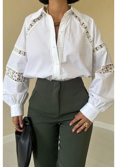 Modasize Haki Pensli Ve Dar Paça Pantolon Haki