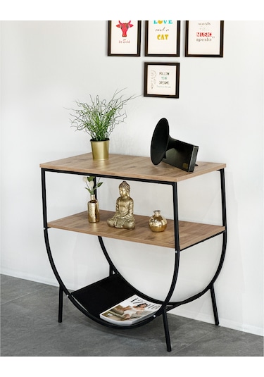 Metal Dresuar Raf Salon Konsol Mobilya 5163 Siyah