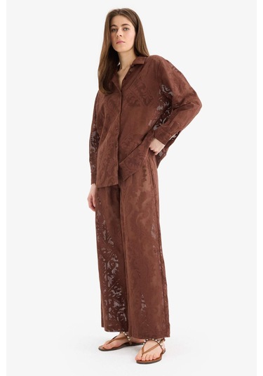 DeFacto Dantelli Esnek Belli Beyaz Plaj Pantolonu-Fall in Love D9767AX25SMBN319