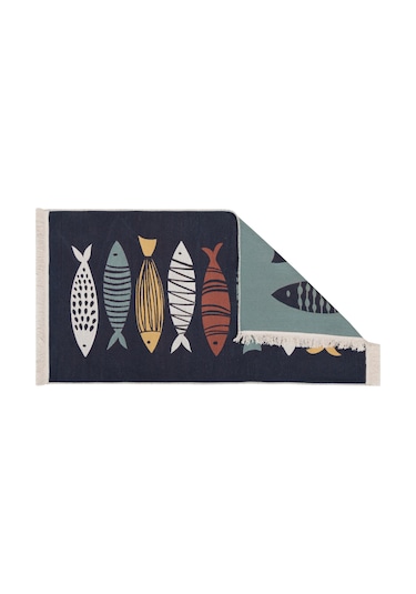Mudo Home Larıssa Renkli Fısh Kilim Lacivert 80x150 Diğer