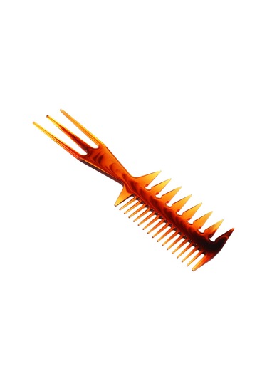 Vkemall Amber Renkli Üç Yönlü Saç Oluşturucu Taraması - Geniş Dişli Kolu Saç Dizayn Aracı Saç Ve Kafa Derisini Koruyan Profesyonel Ve Ev Kullanıma Uygun