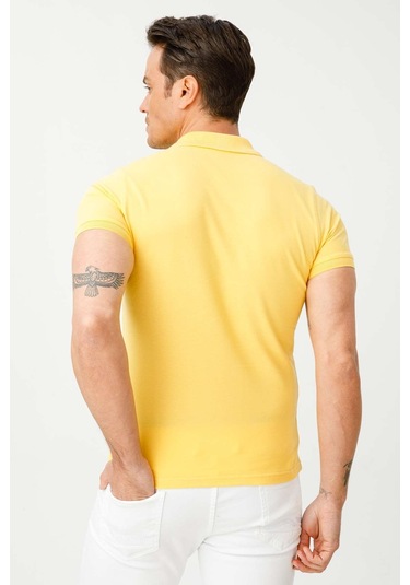 Igs Modernfit Dar Kalıp Erkek Polo Yaka Tişört Sarı