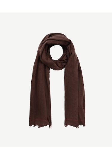 Yargıcı Brush Efektli Yün Şal Kahverengi