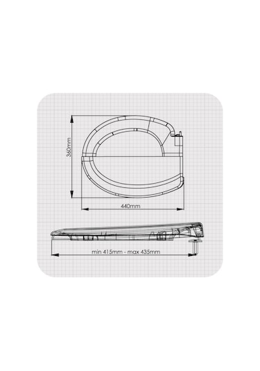 Rona Siyah Tisa Thermoplast Standart Klozet Kapağı (Üstten Monte)