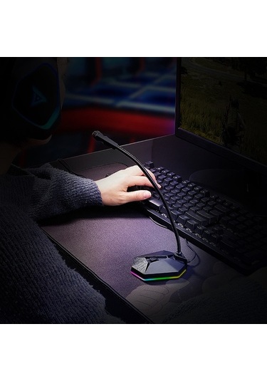 Didadodo Usb Oyun Mikrofonu - Rgb Led Aydınlatmalı, Gürültü Önleyici, 360 Ses Alma, Ayarlanabilir Metal Boyunlu