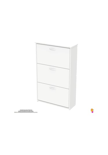 Modilayn West Asma Kapı Önü 72x116x26 Cm Lik 3 Düşer Kapak 6 Göz Bölmeli Ayakkabılık Beyaz