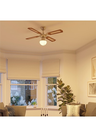 Good Home 1XE27 Ahşap Kanat Tavan Vantilatörü 107 CM
