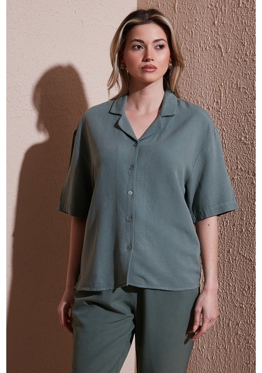 Fashion Friends Bayan Gömlek 25y0605k1 Haki Haki