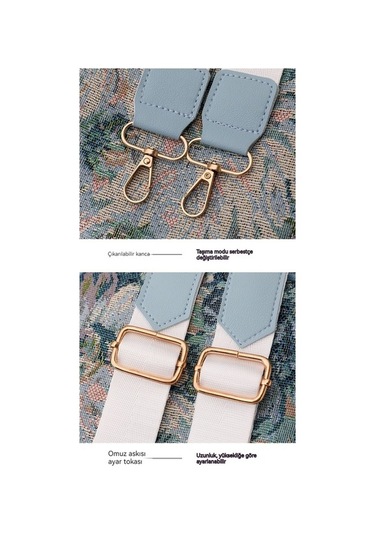 Luckydog Kadın Modası Çiçek Naylon Kontrast Renk Hırsızlığa Karşı Sırt Çantası- Açık Mavi001 Açık Mavi Açık Mavi