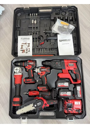 Kimmeer Plus 6 Lı Set 2025 Yeni Nesil Hilti-13 Mm Vidalama-testere-makas-spiral-450 Nm Torklu