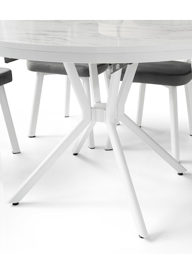 Bade Mdf Oval Highgloss Açılır Mutfak Masası 73x120 001