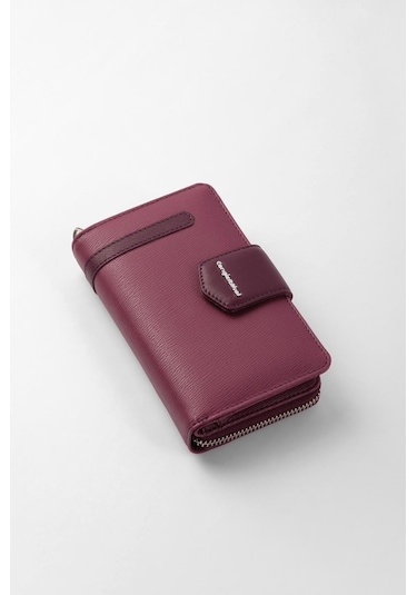 Cengiz Pakel Kadın Orta Boy Cüzdan 65256M Mürdüm- Mürdüm