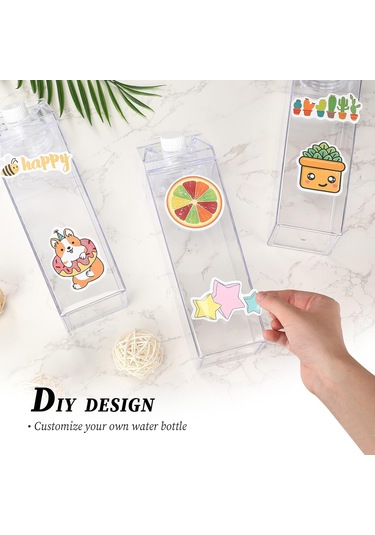 Ramerler 3 Pcs Kare Süt Şişesi - Taşınabilir, Yeniden Kullanılabilir Ve Sızdır Yalan Körilik 34 Oz Siyah