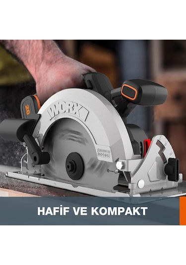 Worx WX520.9 20 V  Kömürsüz Profesyonel Şarjlı Daire Testere Akü Dahil Değildir