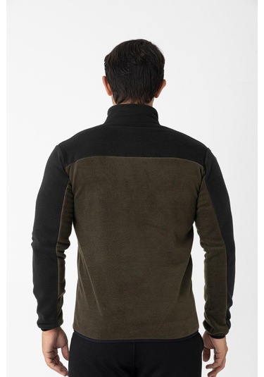 Erkek Tam Fermuarlı Polar Sweat Haki