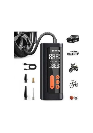 Fastbuy Siyah Taşınabilir Lastik Şişirme Pompası 150 Psı Dijital Göstergeli Kablosuz Hava Kompresörü Araba Motosiklet Bisikle