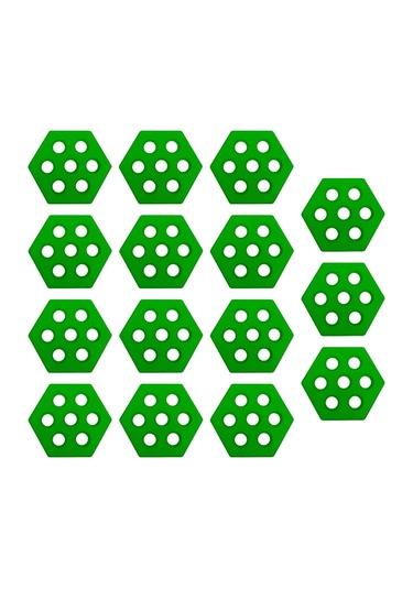 Suntek 15 Adet Altıgen Sörf Tahtası Çekiş Pedleri Yeşil