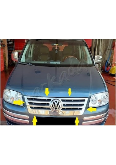 Vw Caddy Krom Ön Panjur Formlu 2004-2010 Paslanmaz Çelik N11.5627