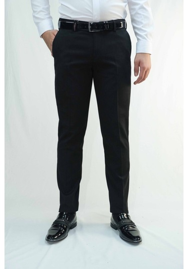 Erkek Siyah Klasık İçi Kaplama Pantolon Siyah