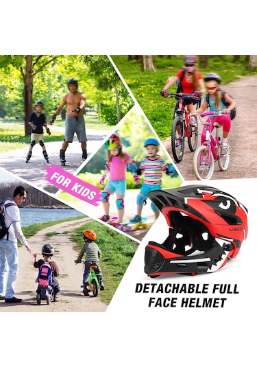 Lixada Timsah Stili Çocuk Outdoor Bisiklet Kaskı, Gül Kırmızısı Pembe