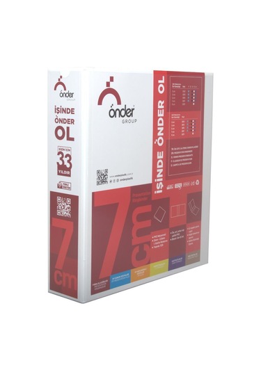 Önder 4 Halkalı Klasör Pvc Cepli 7 Cm - Beyaz Beyaz